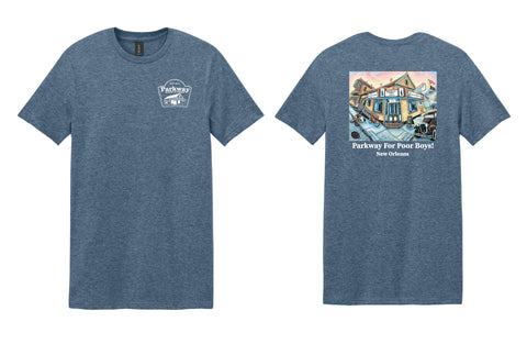 Parkway Men's (UNISEX) Restaurant Tri-Blend T-Shirt – Blue